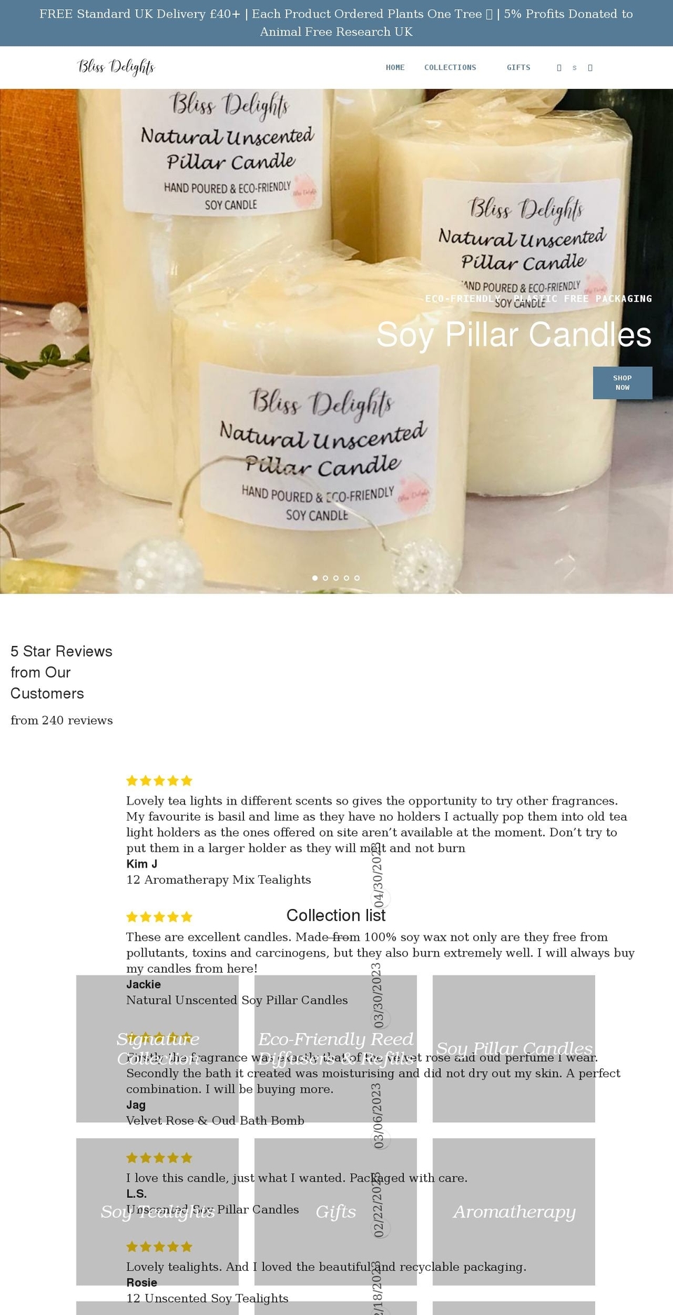 blissdelights.com shopify website screenshot