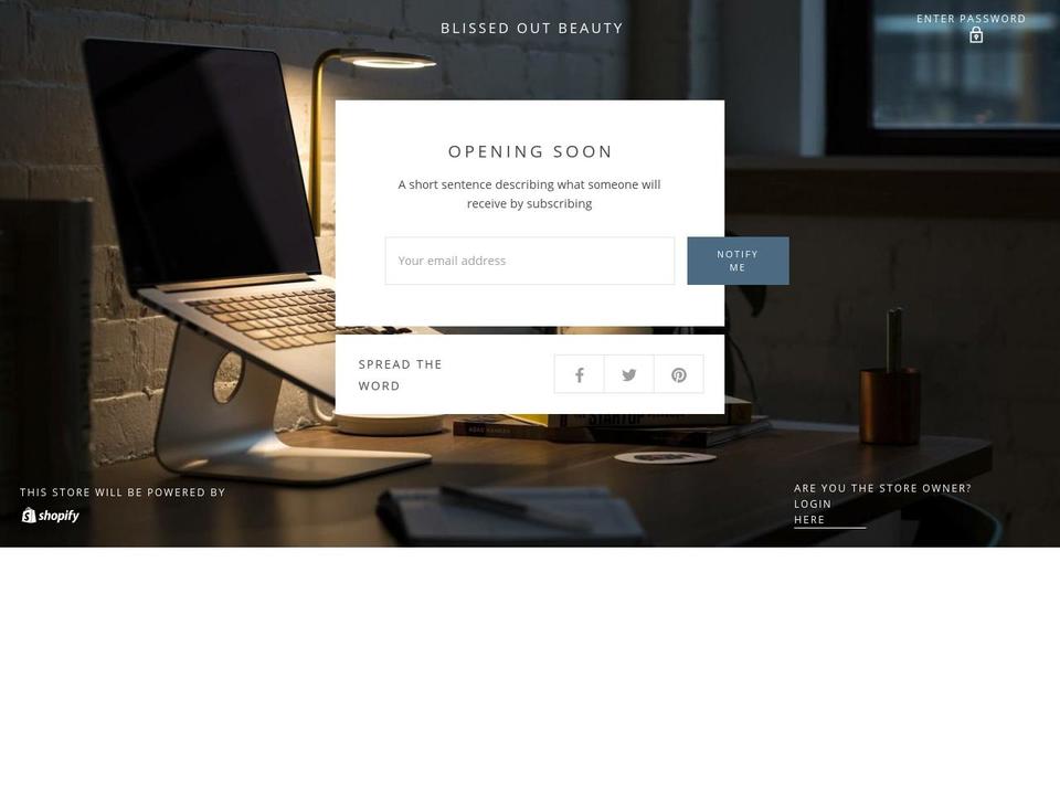 blissedoutbeauty.com shopify website screenshot