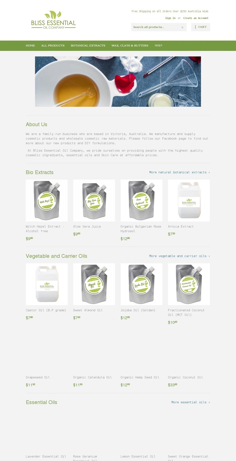 blisseoc.com.au shopify website screenshot