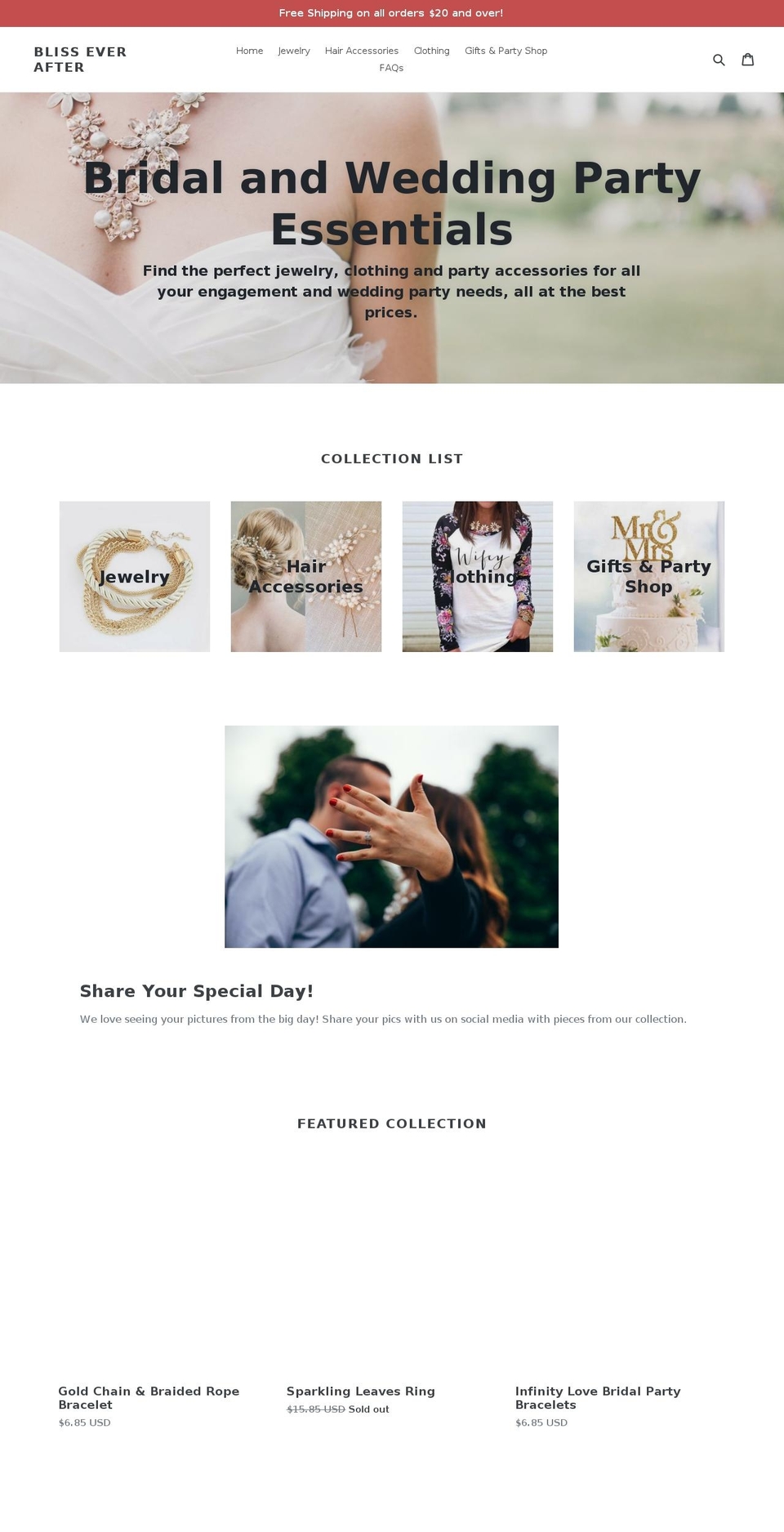 blisseverafter.com shopify website screenshot