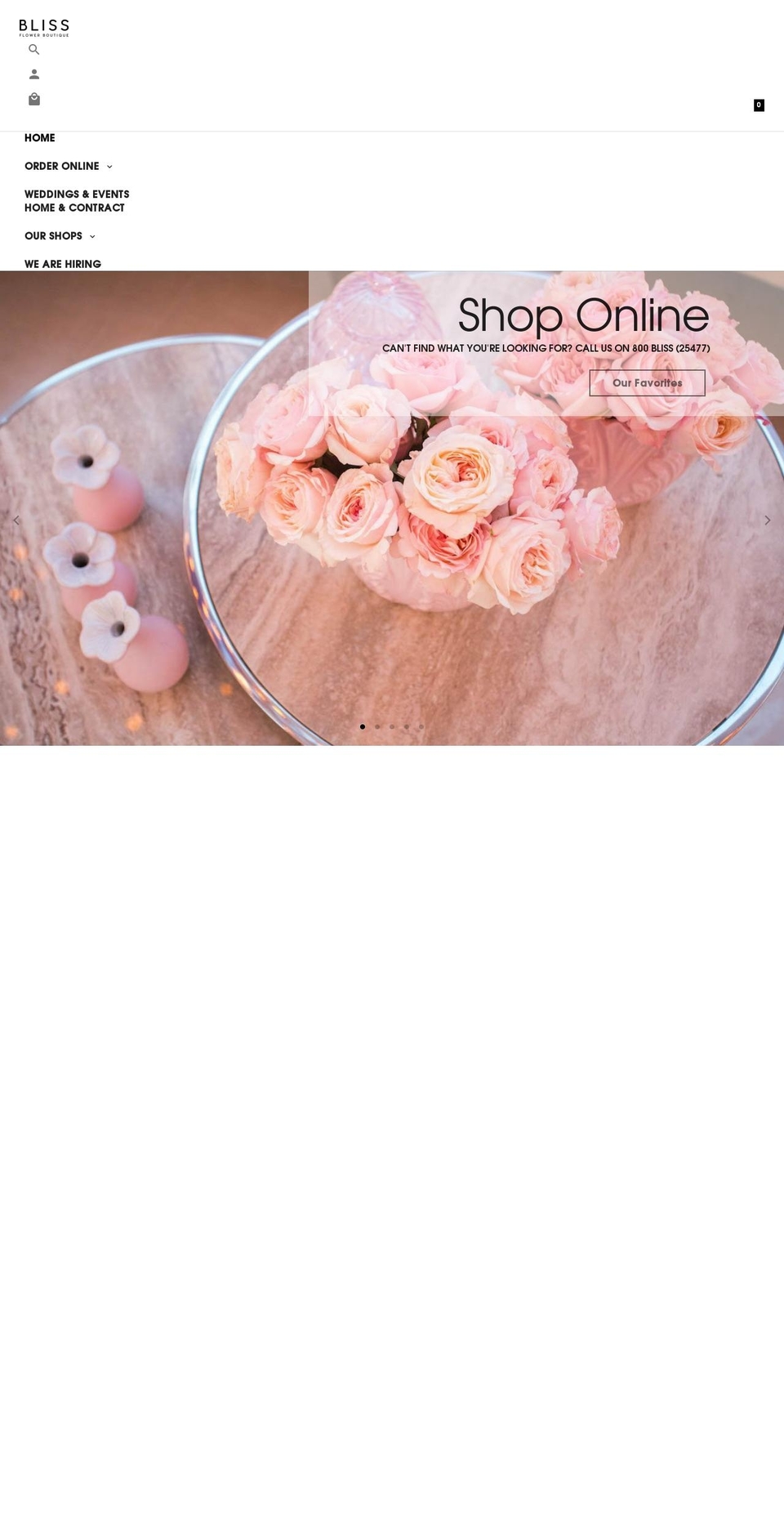 blissflowerboutique.com — Shopify storefront screenshot
