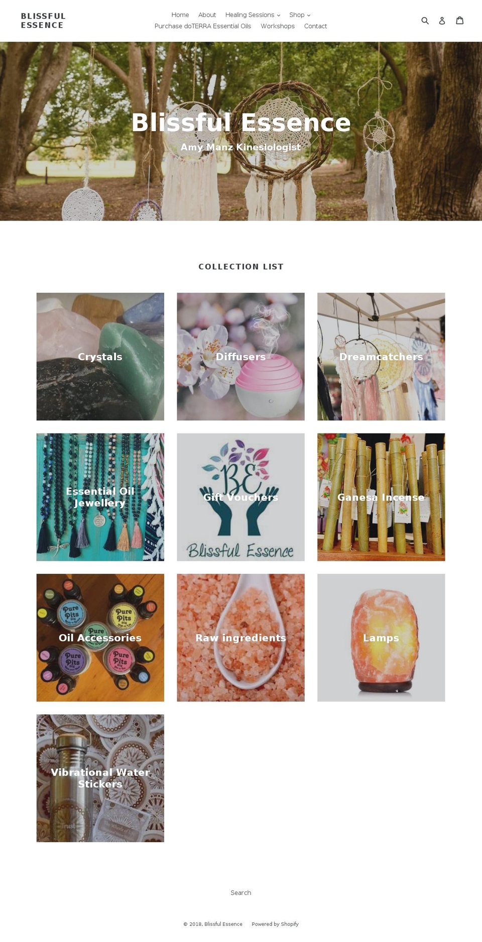blissfulessence.com.au shopify website screenshot