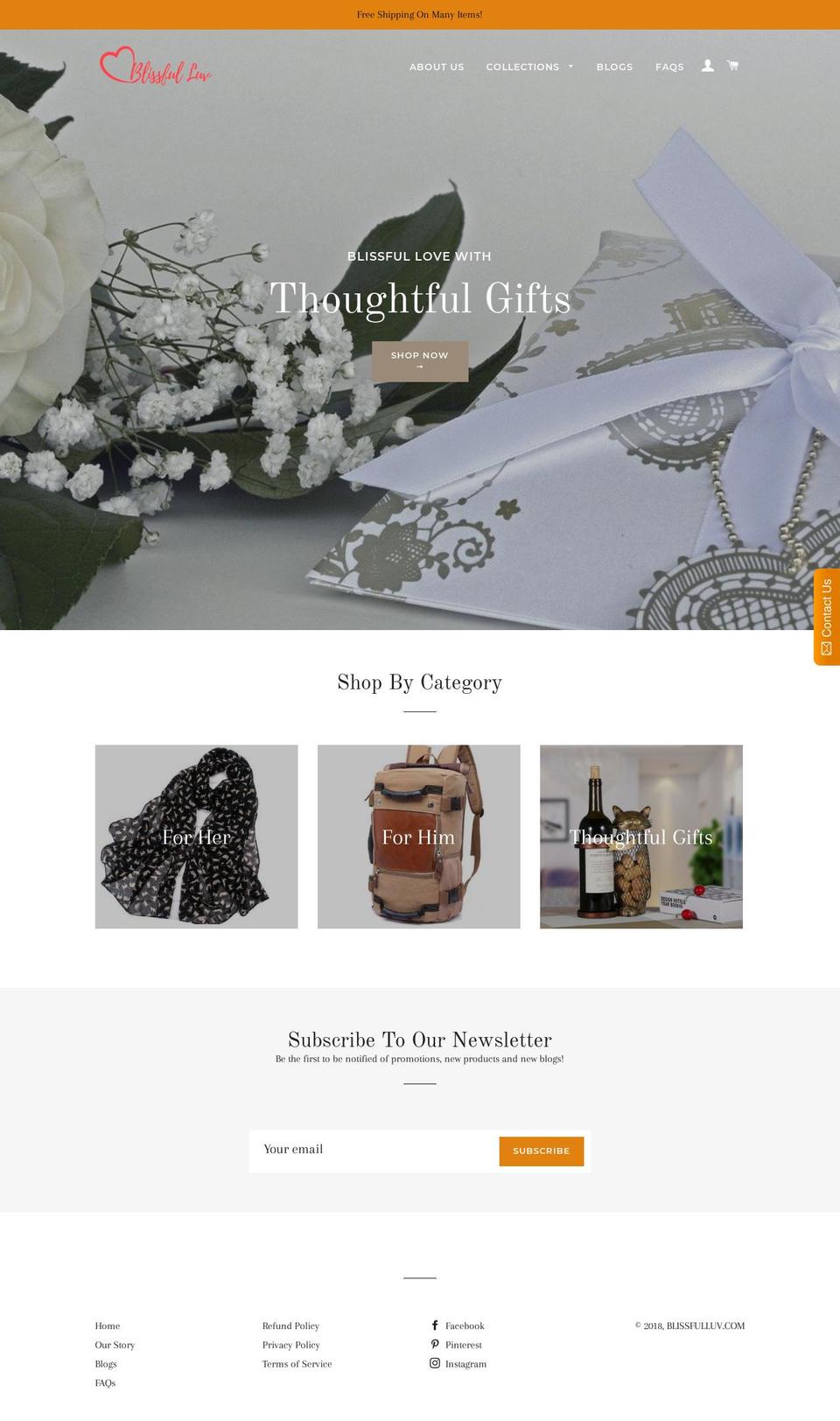 blissfulluv.com — Shopify storefront screenshot