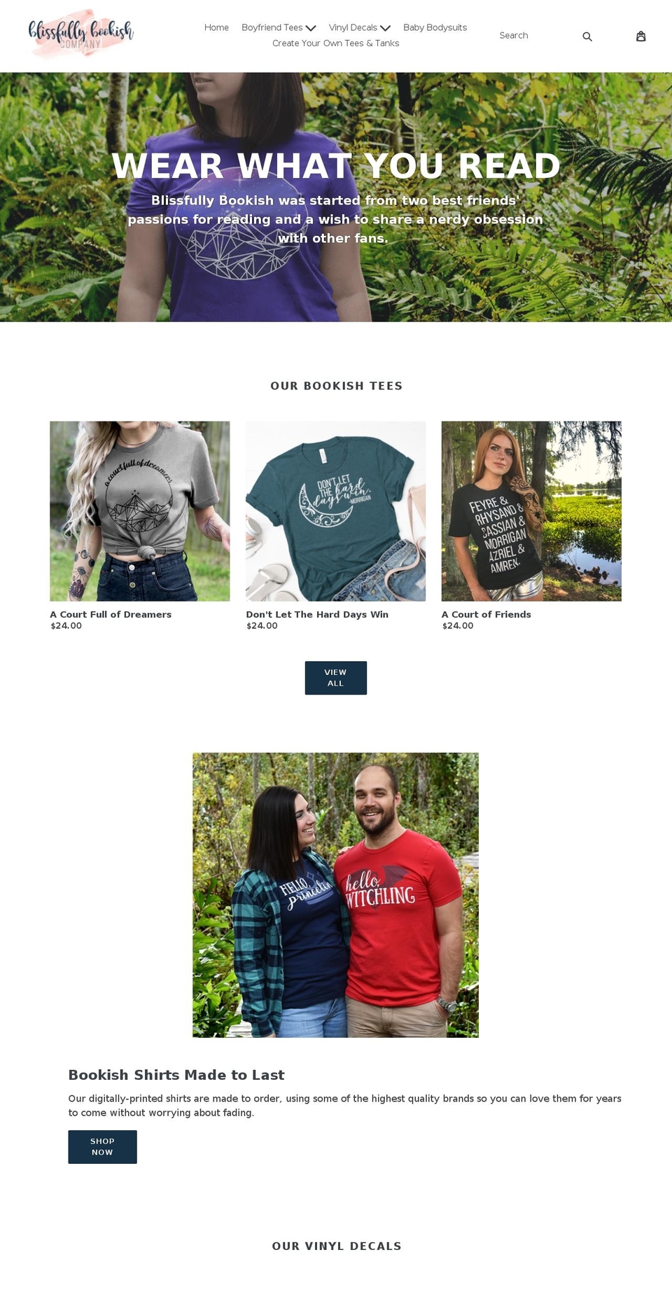 blissfullybookish.com shopify website screenshot