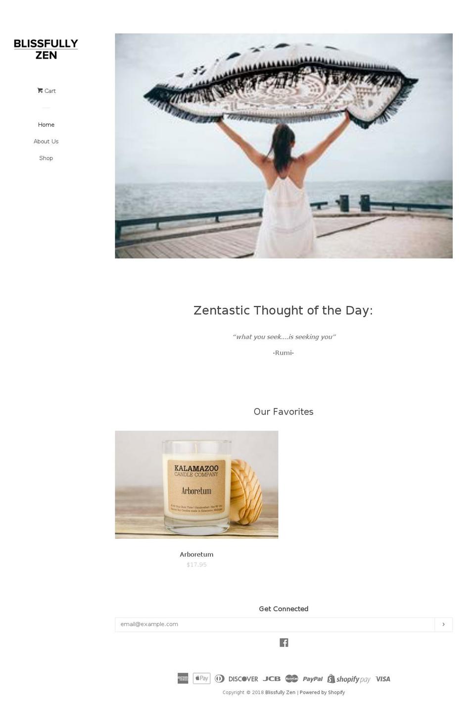 blissfullyzen.com — Shopify storefront screenshot