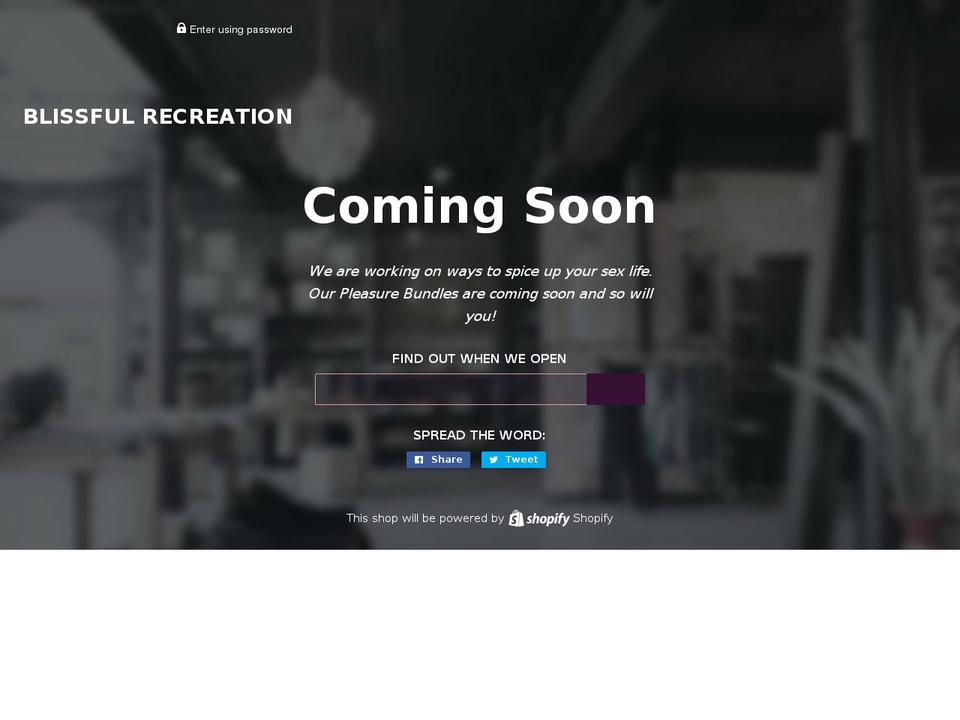 blissfulrecreation.com — Shopify storefront screenshot