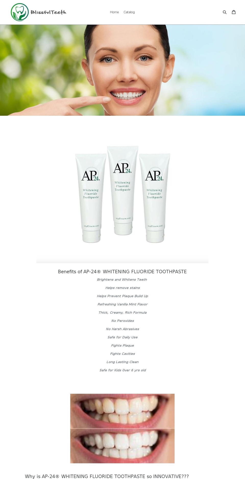 blissfulteeth.com — Shopify storefront screenshot