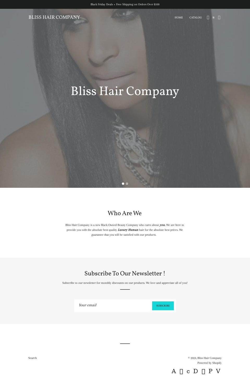 blisshairco.shop shopify website screenshot