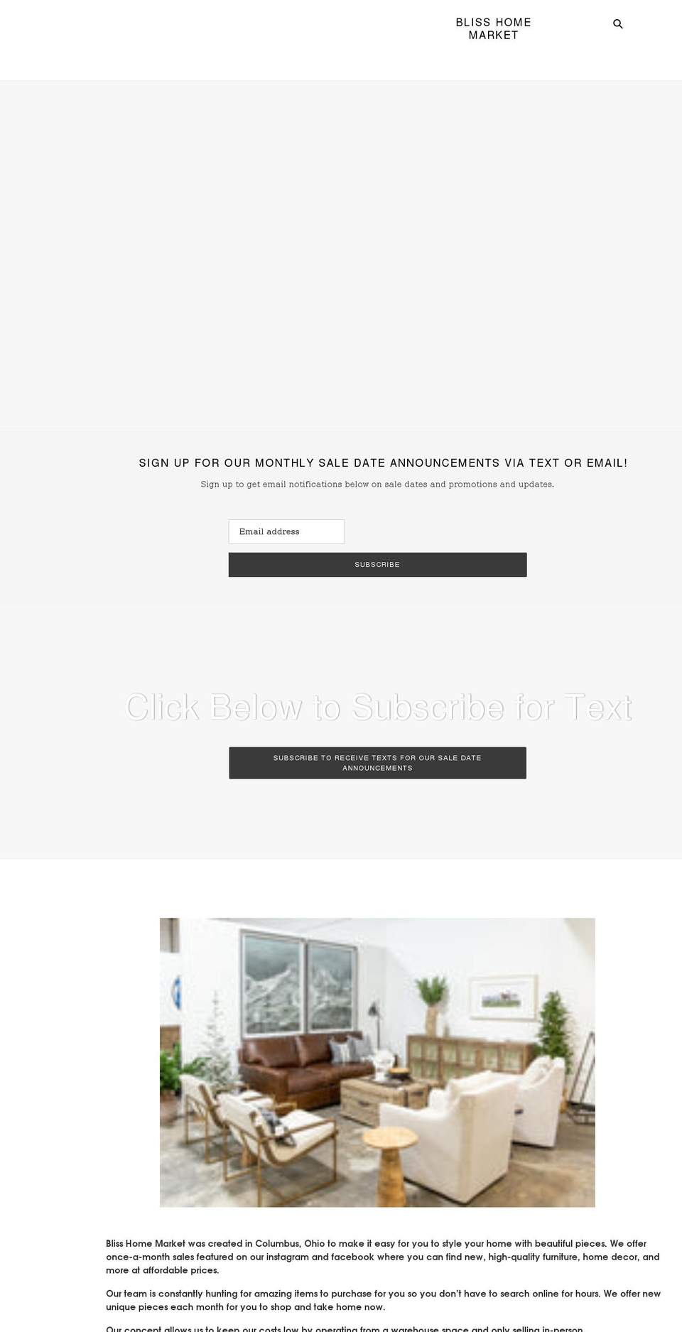 blisshomemarket.com shopify website screenshot