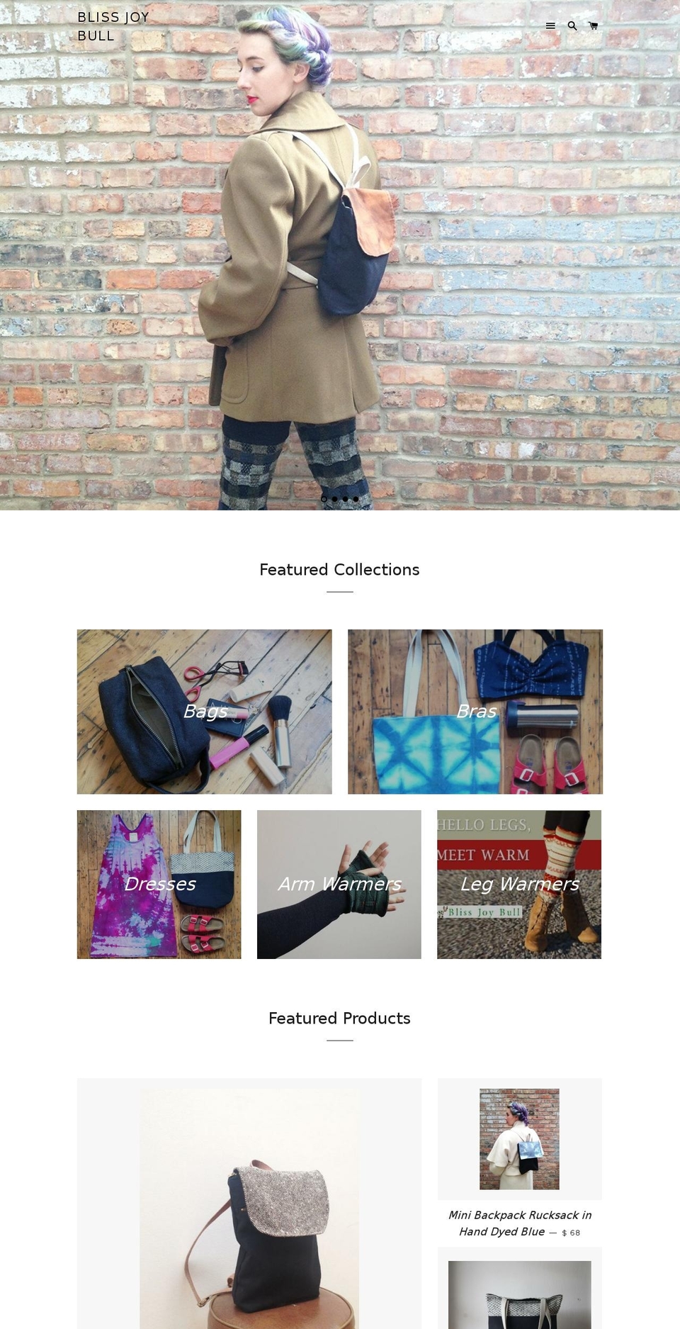 blissjoybull.com shopify website screenshot