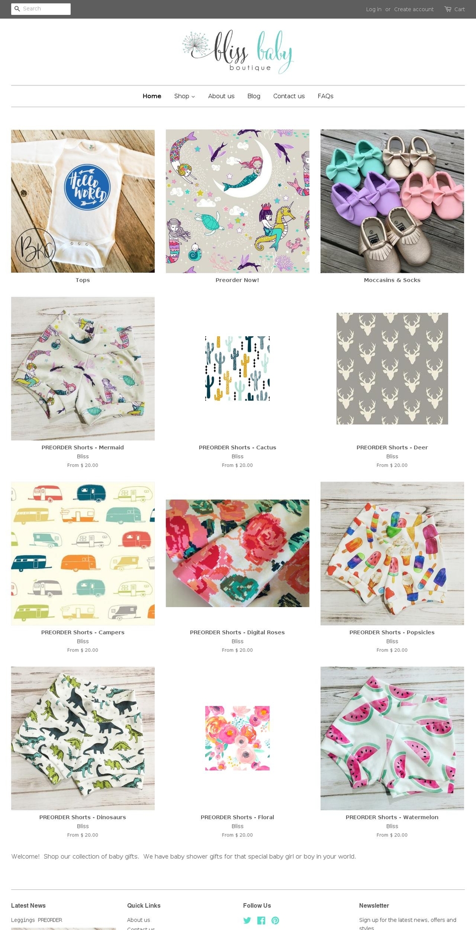 blisskc.com shopify website screenshot
