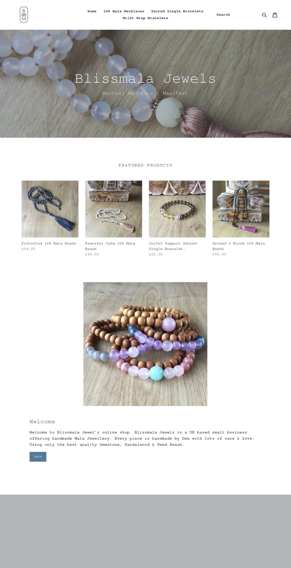 blissmalajewels.com — Shopify storefront screenshot