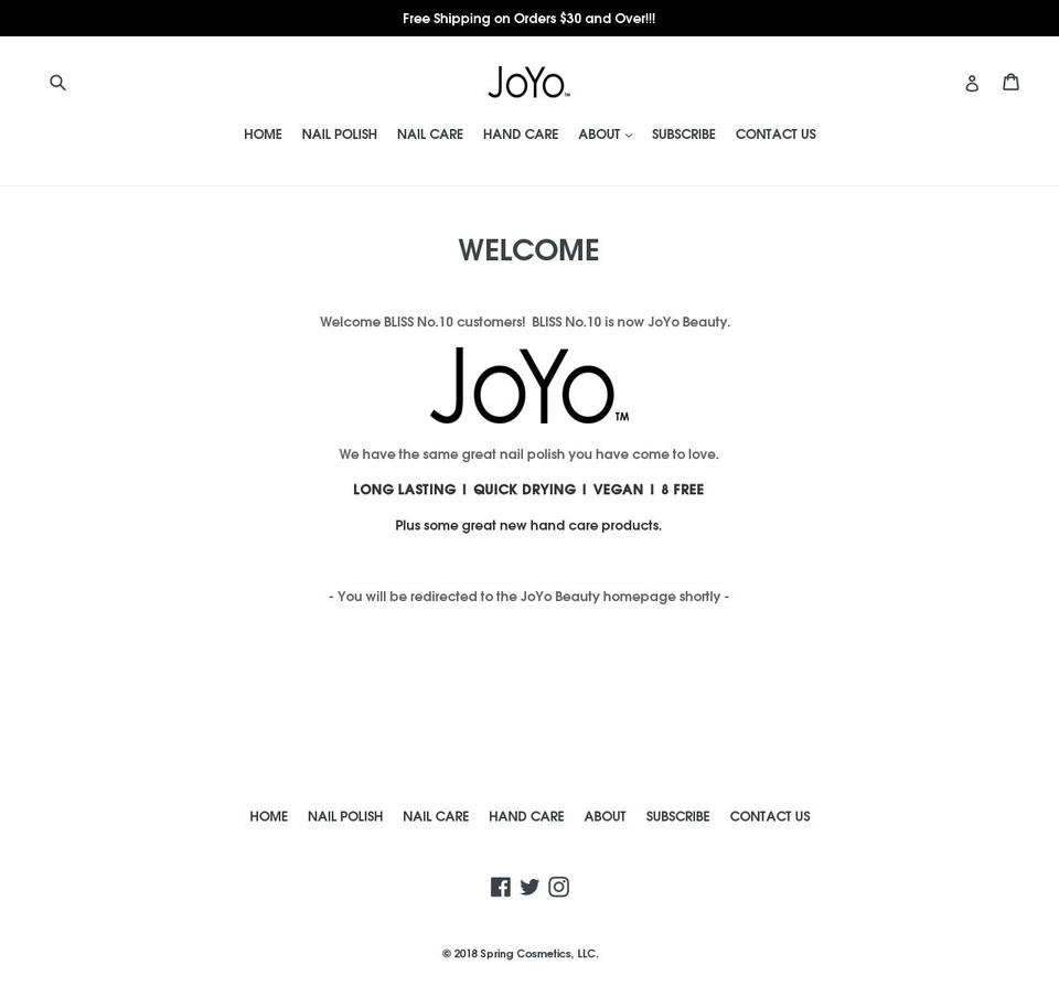blissno10.com — Shopify storefront screenshot