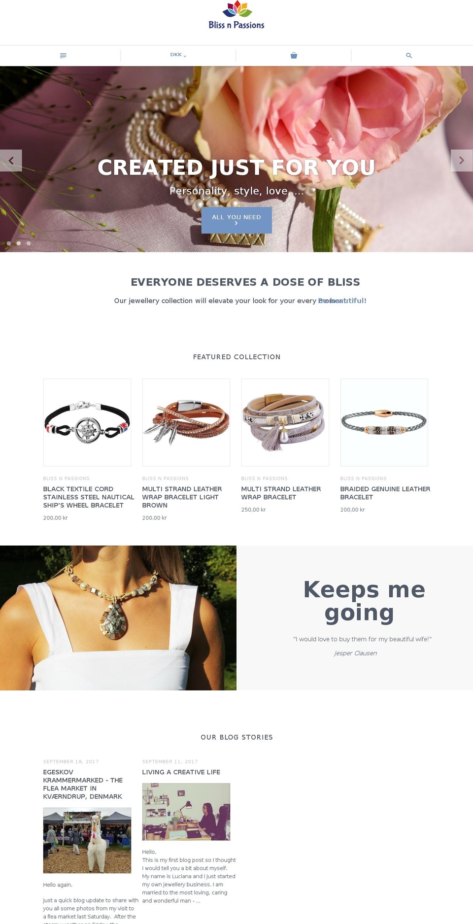 blissnpassions.com shopify website screenshot