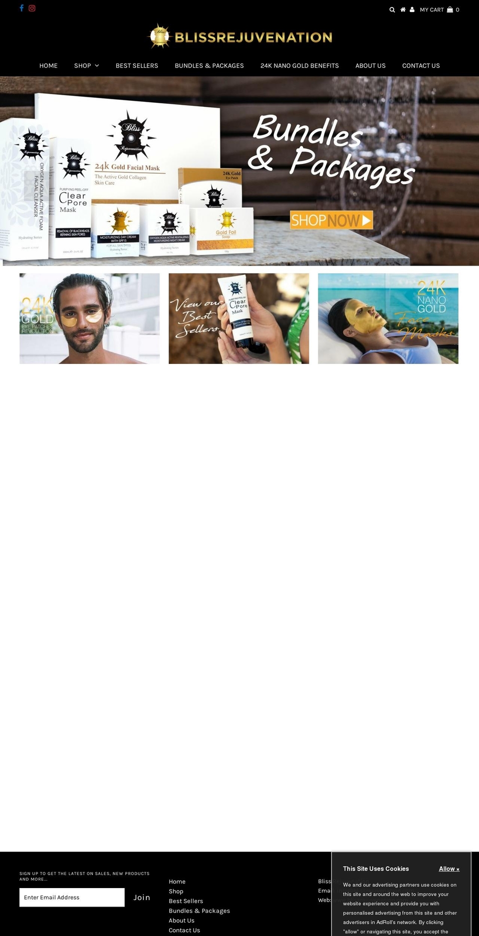 blissrejuvenation.com — Shopify storefront screenshot