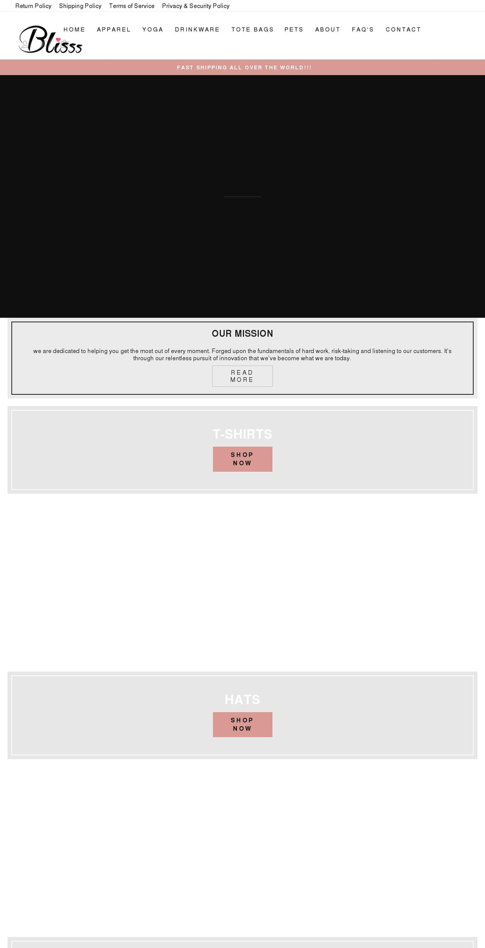 blissswear.com shopify website screenshot