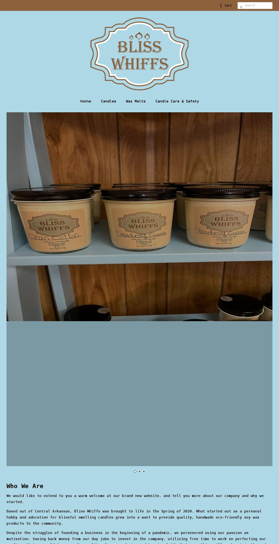 blisswhiffs.com shopify website screenshot