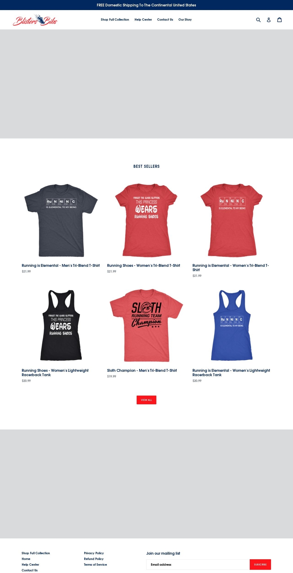 blistersandbibs.com — Shopify storefront screenshot