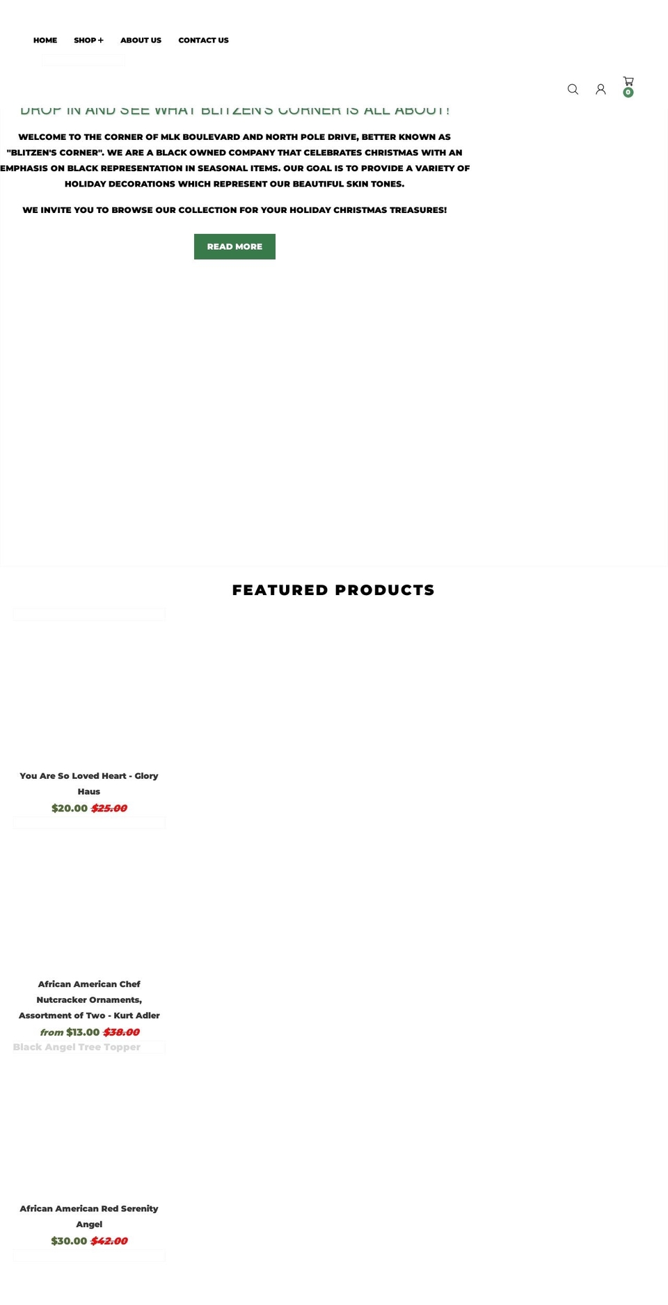 blitzenscorner.com shopify website screenshot