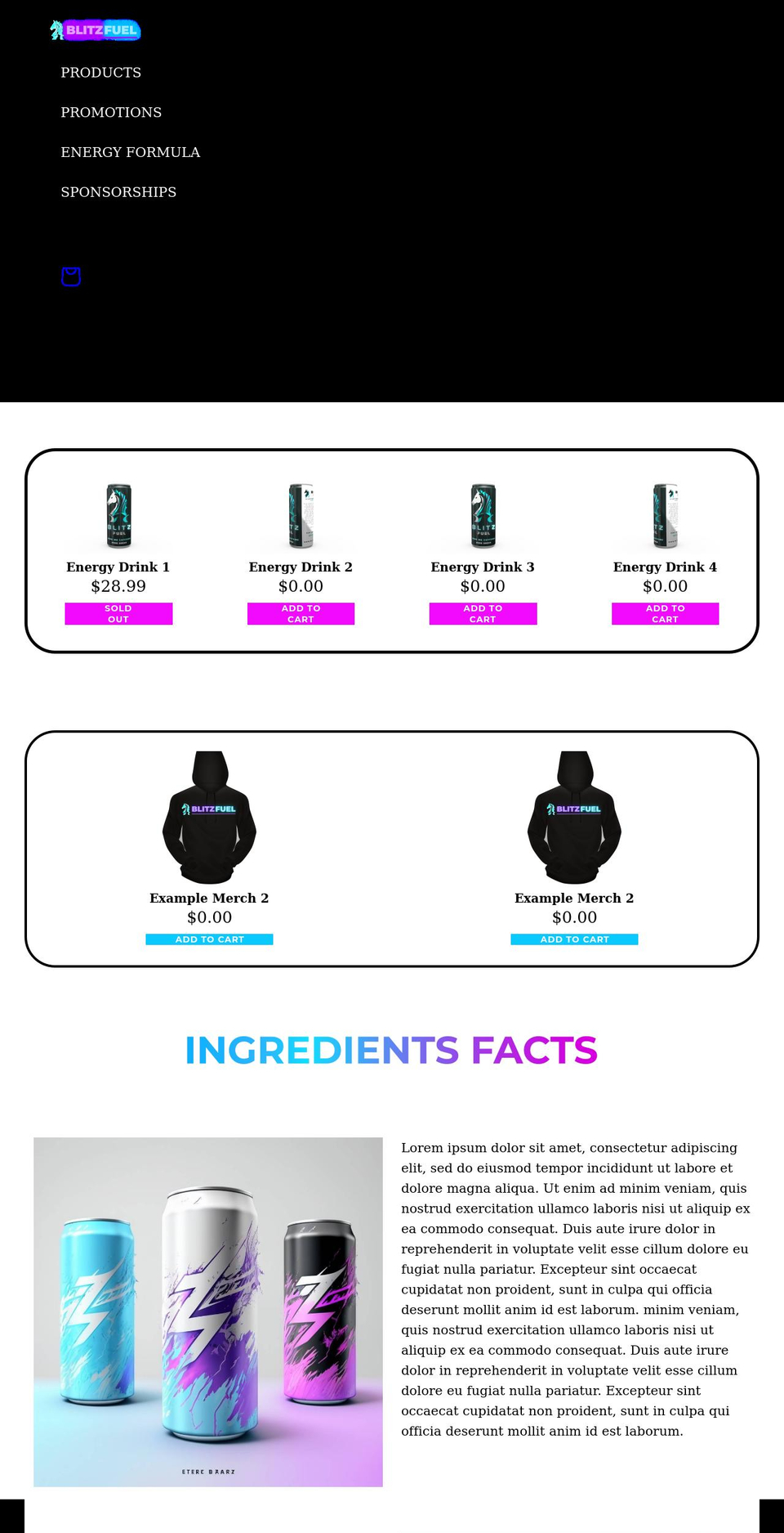 blitzfuel.com shopify website screenshot