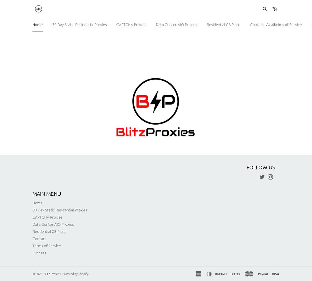 blitzproxies.com shopify website screenshot