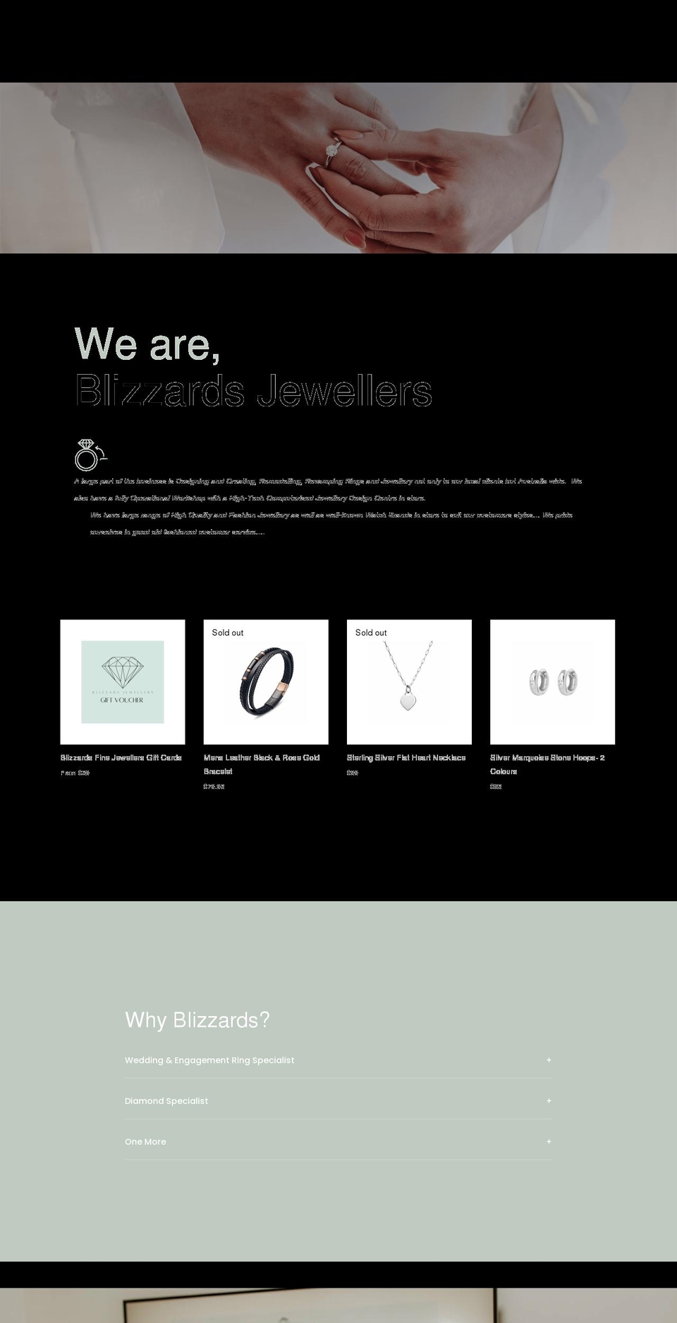 blizzardsjewellers.com.au shopify website screenshot