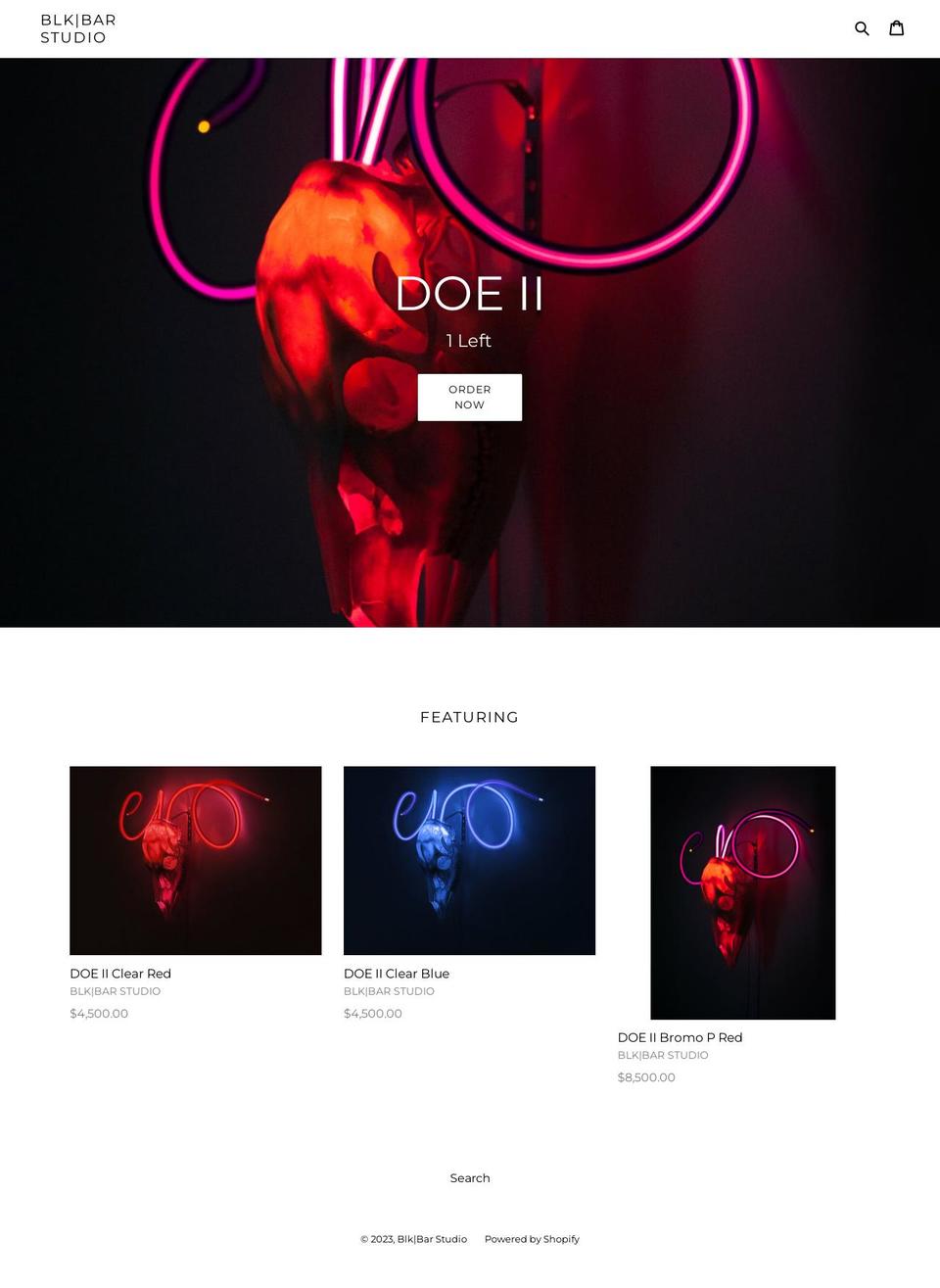 blkbarstudio.com shopify website screenshot