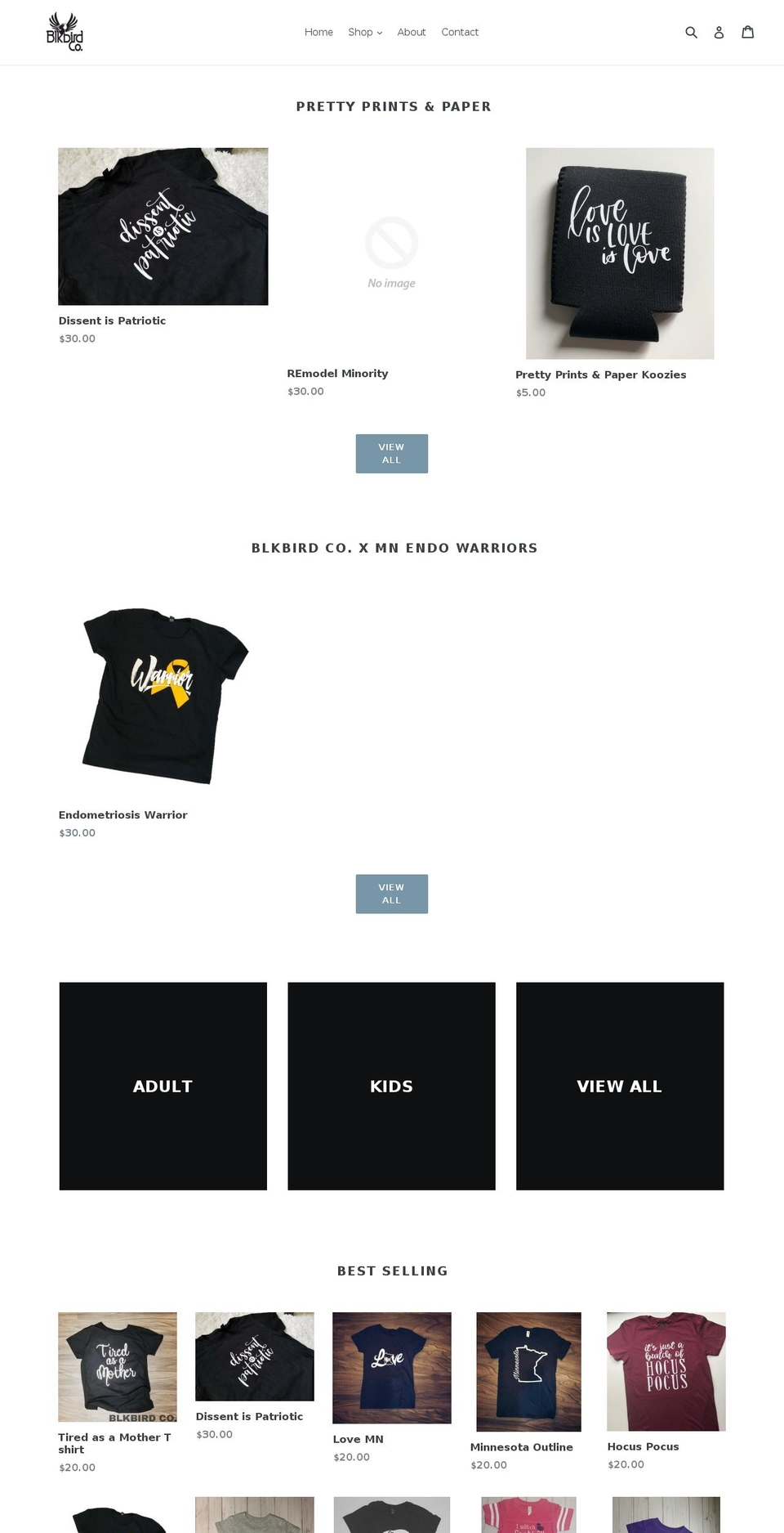 blkbirdco.com — Shopify storefront screenshot
