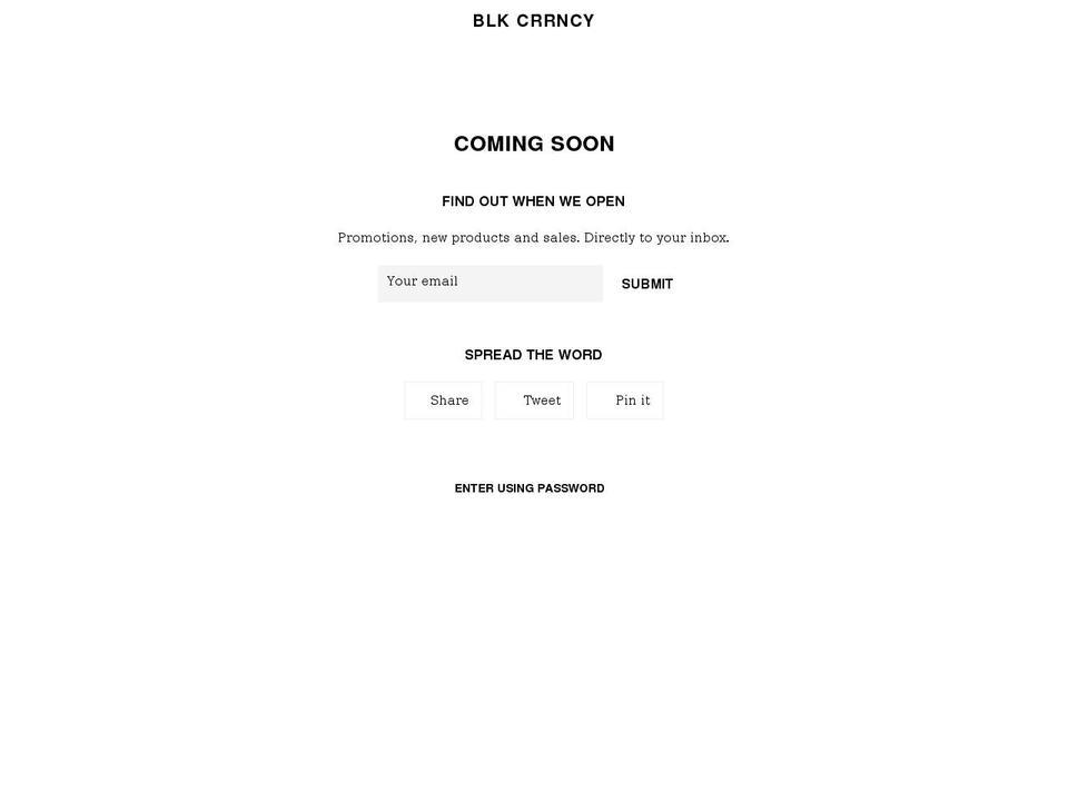 blkcrrncy.com shopify website screenshot