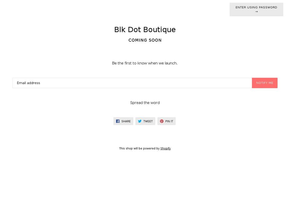 blkdotboutique.com — Shopify storefront screenshot