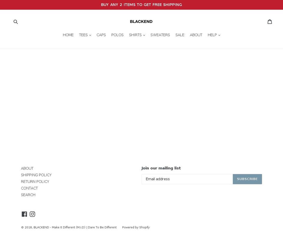 blkend.com — Shopify storefront screenshot