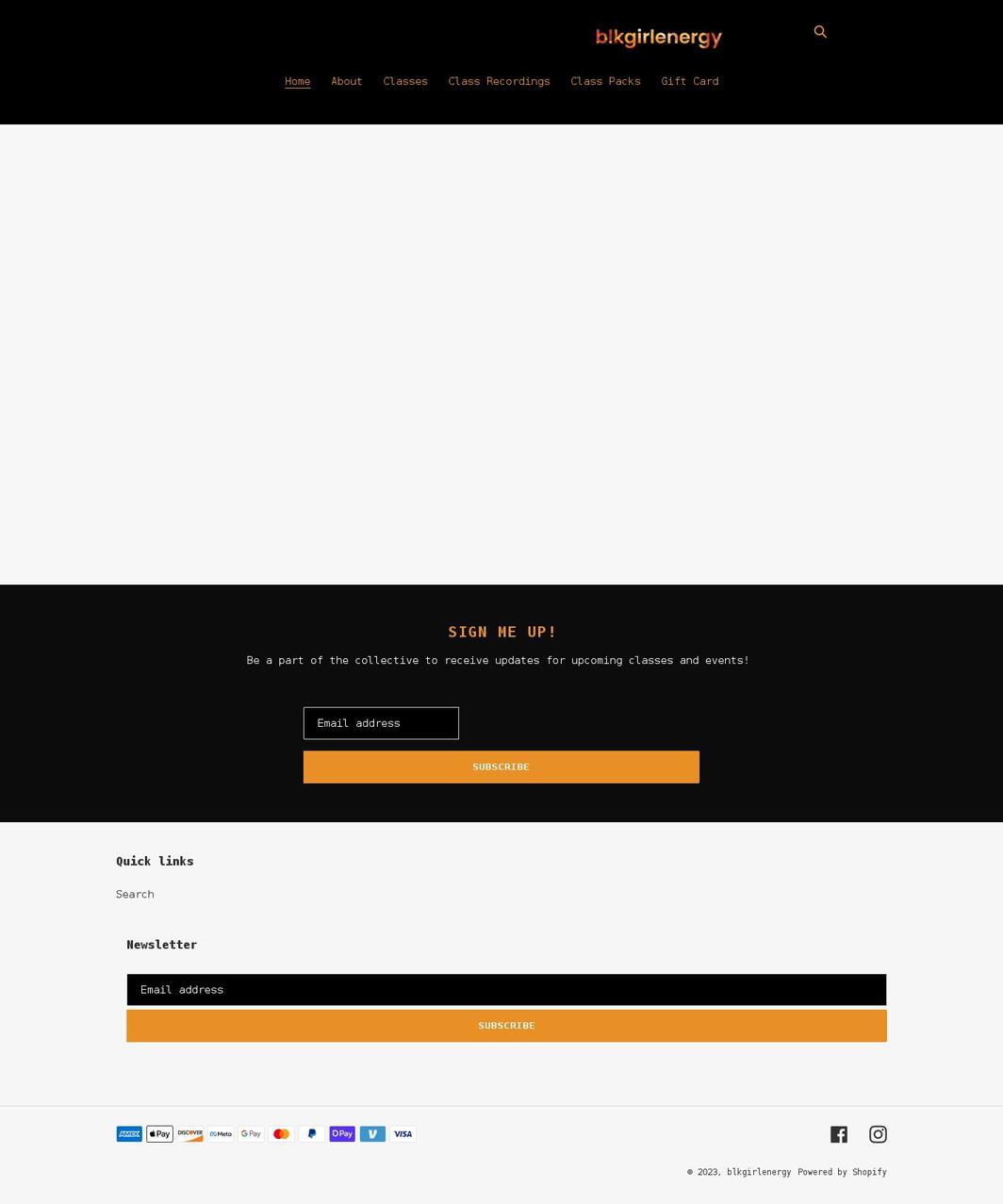 blkgirlenergy.com shopify website screenshot