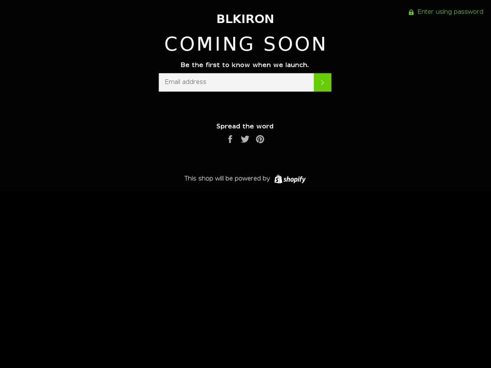 blkiron.com — Shopify storefront screenshot