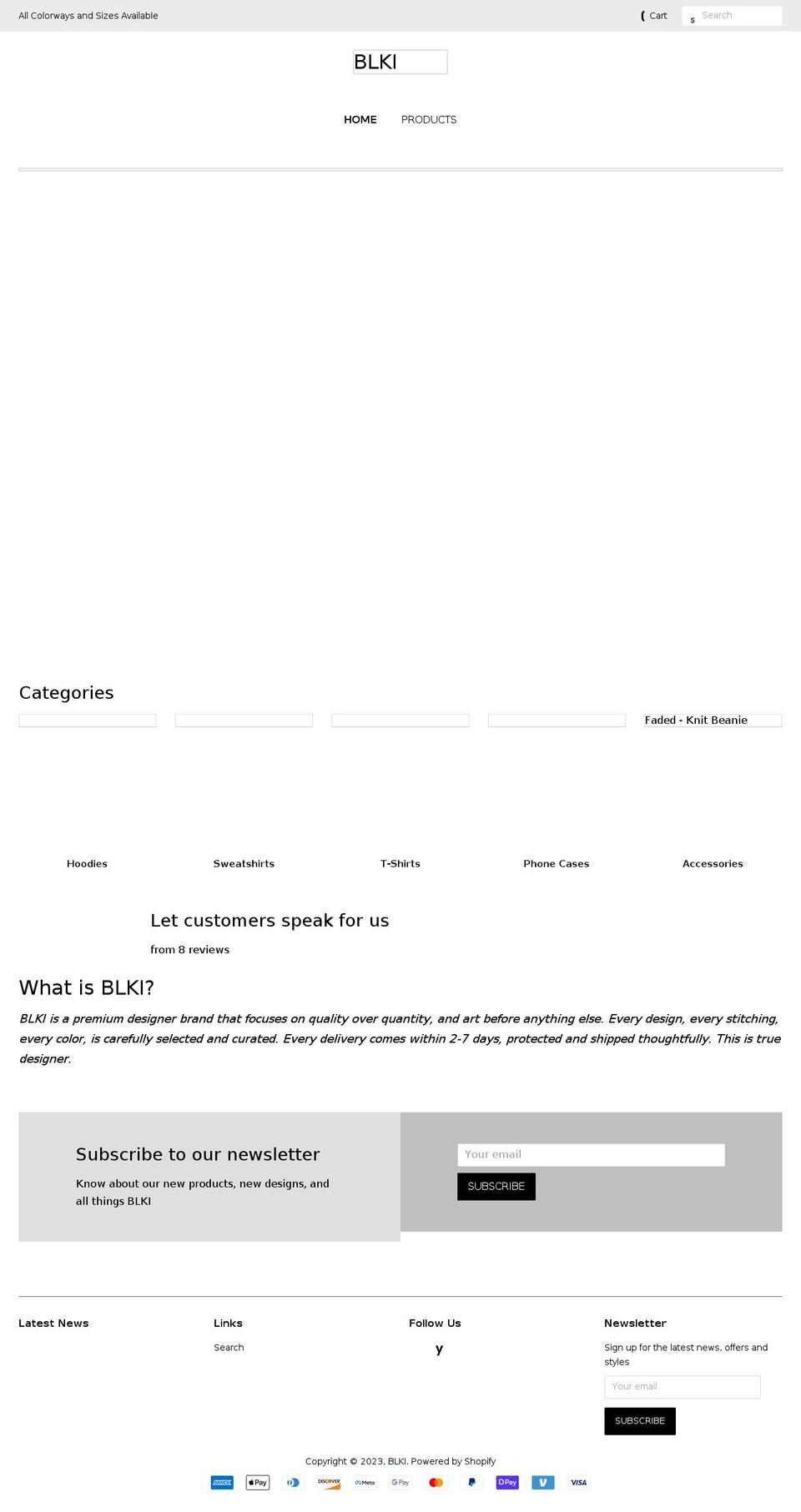 blkishop.com shopify website screenshot