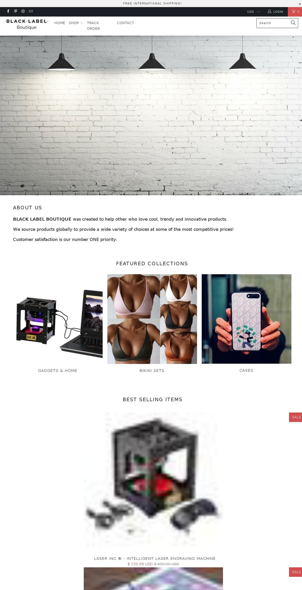 blklabelboutique.com — Shopify storefront screenshot