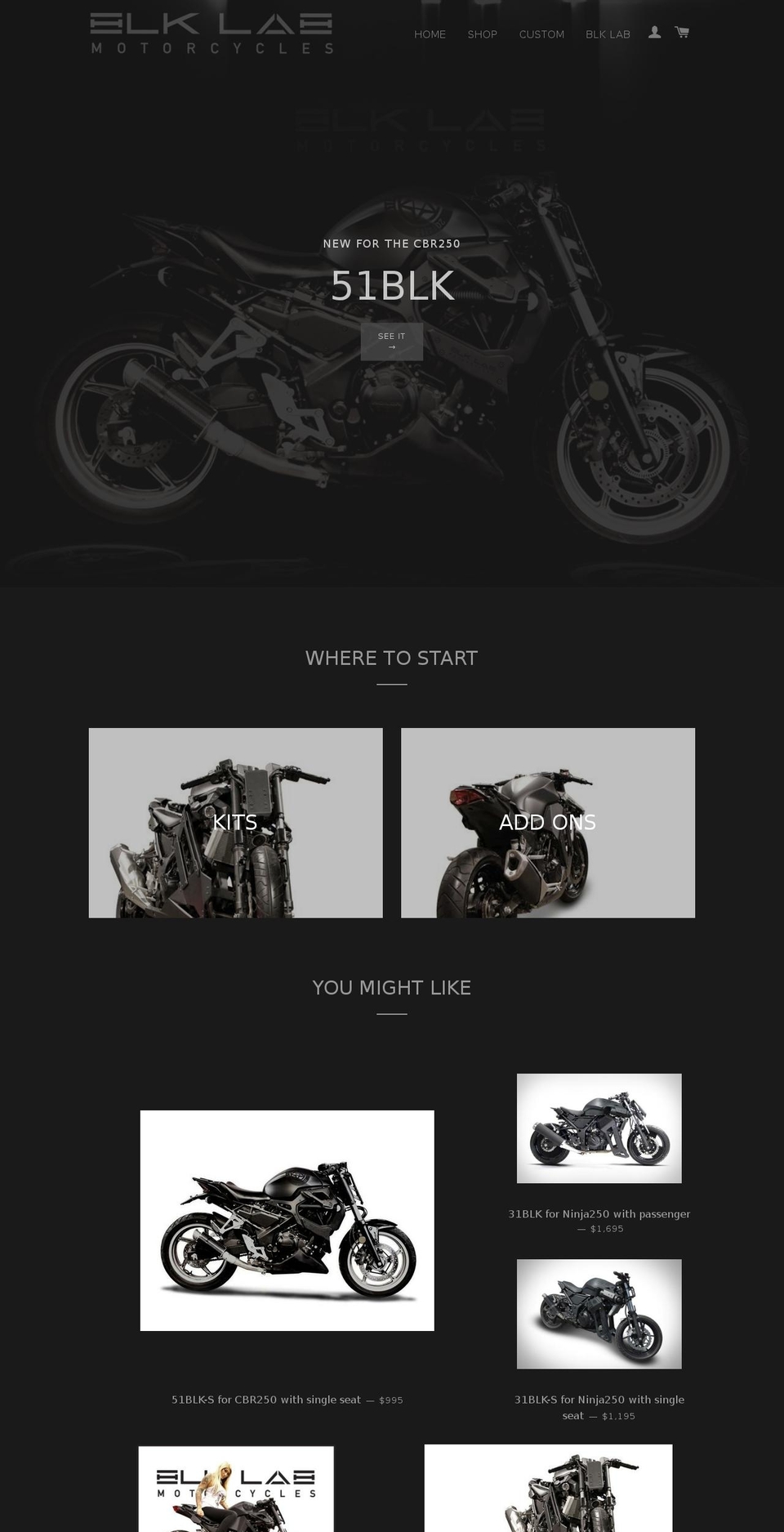 blklabmotorcycles.com shopify website screenshot