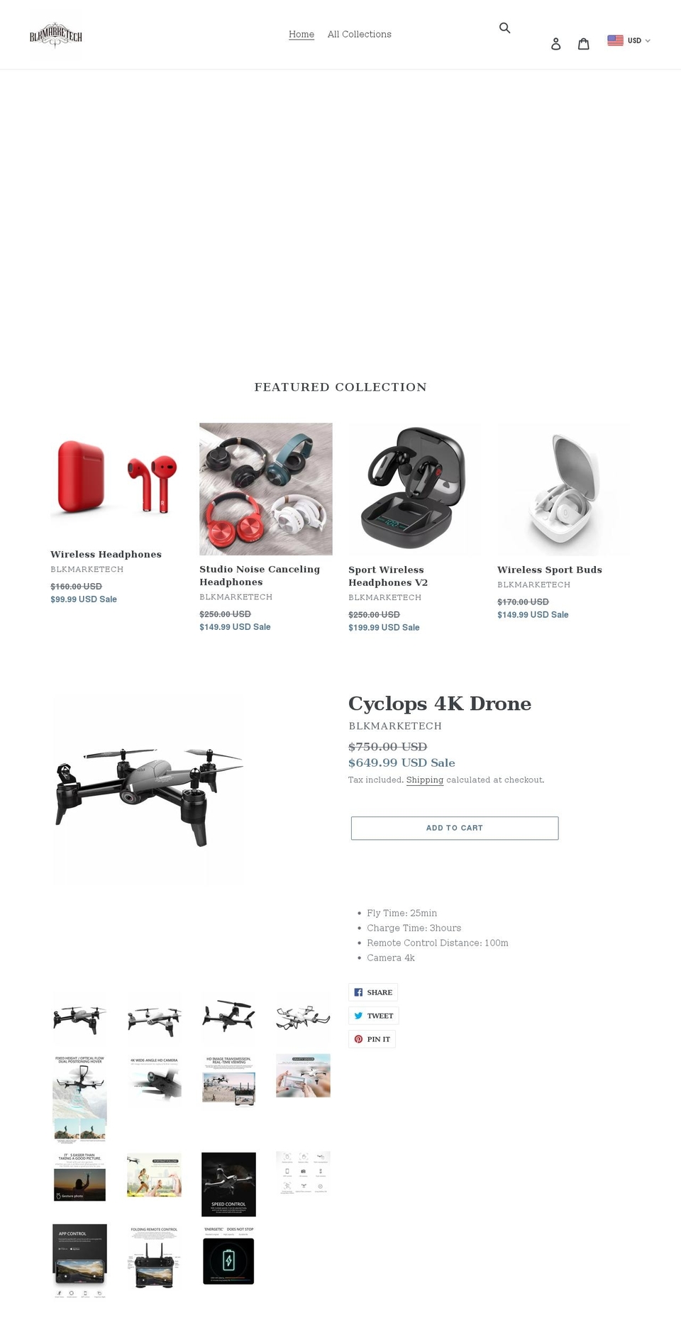 blkmarketech.com shopify website screenshot