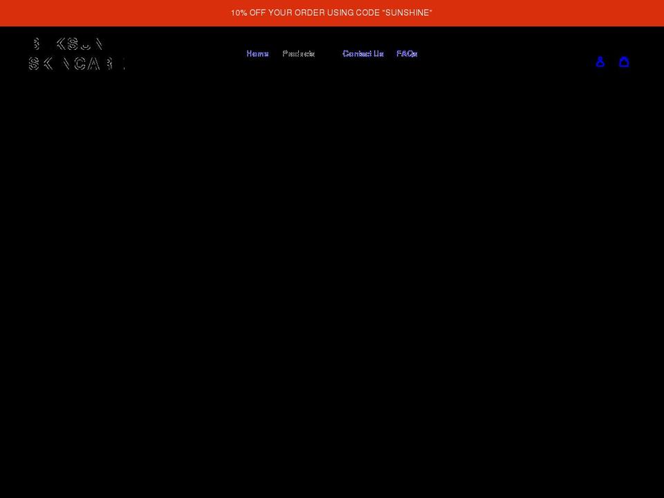 blksunskincare.com shopify website screenshot