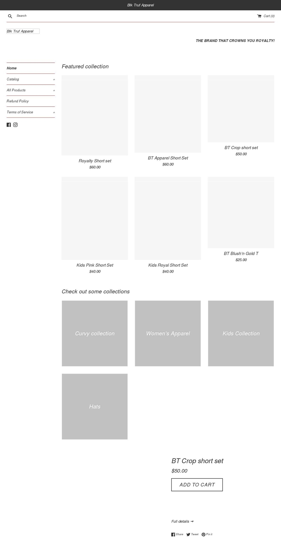 blktruf.com shopify website screenshot