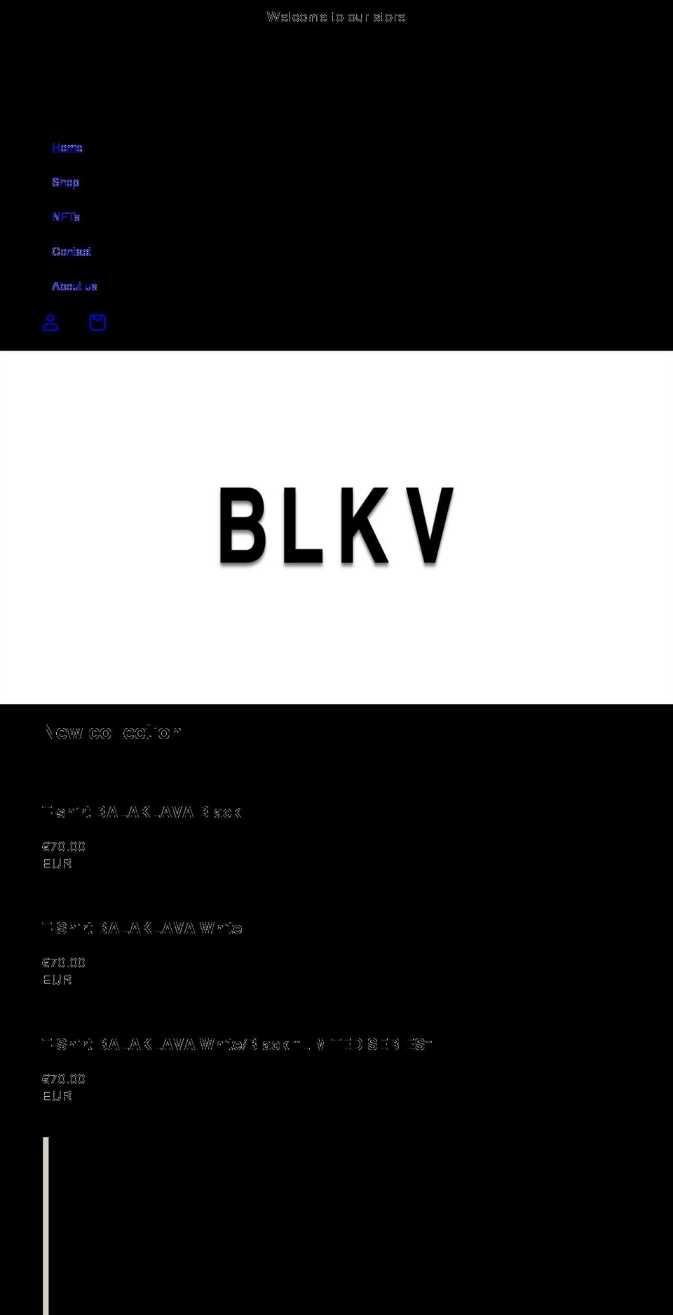 blkv.net shopify website screenshot