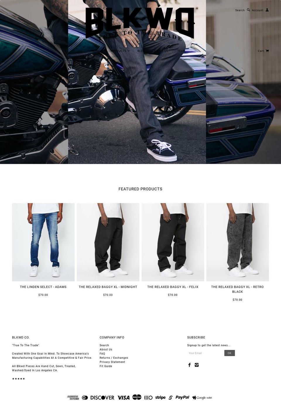 blkwd.co shopify website screenshot