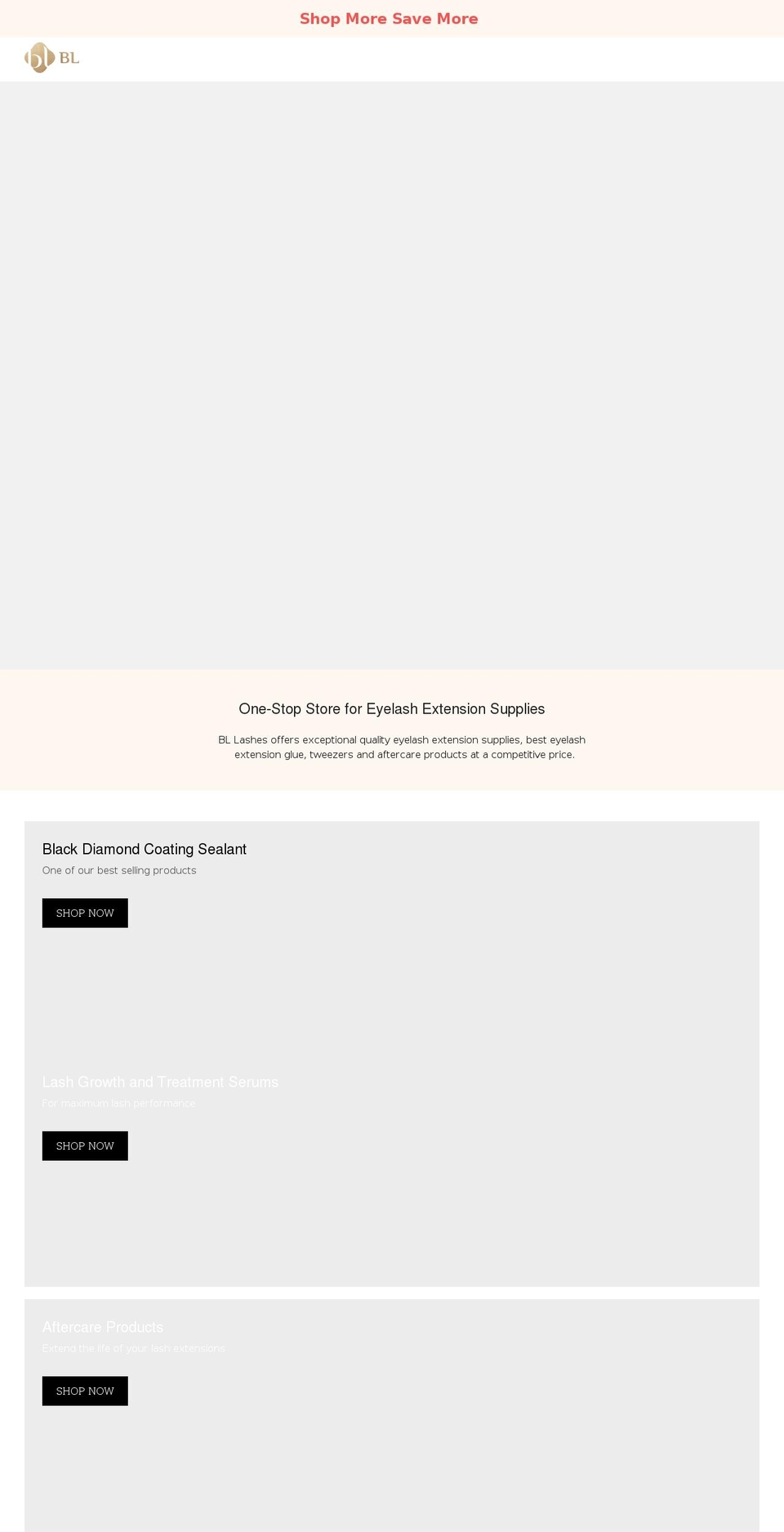 bllashes.com shopify website screenshot
