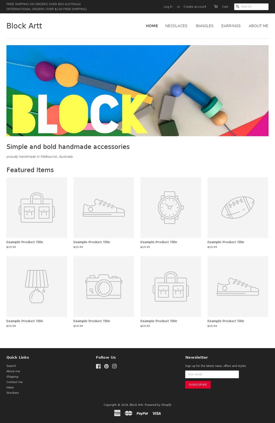 blockartt.com shopify website screenshot