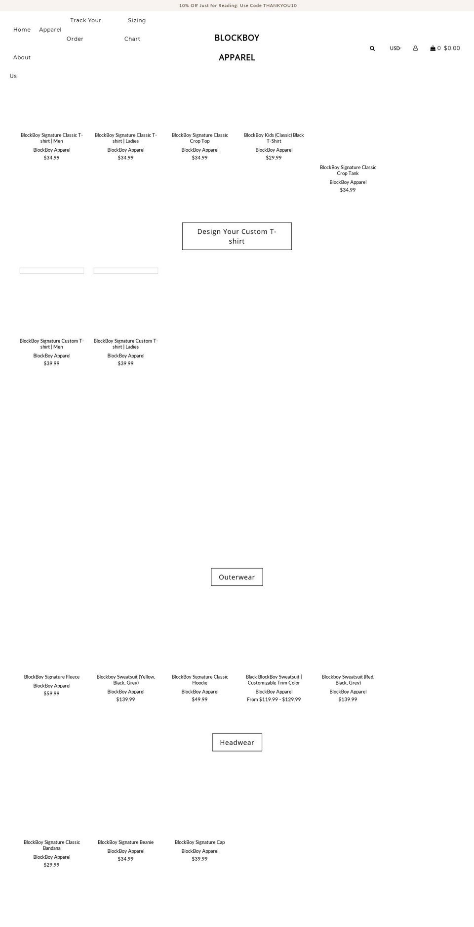 blockboyclothing.com — Shopify storefront screenshot
