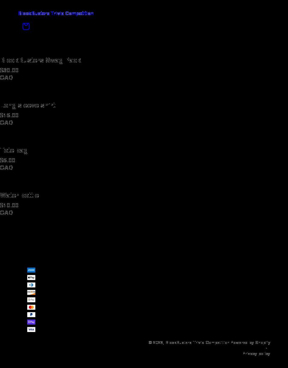 blockbusterstrivia.com shopify website screenshot