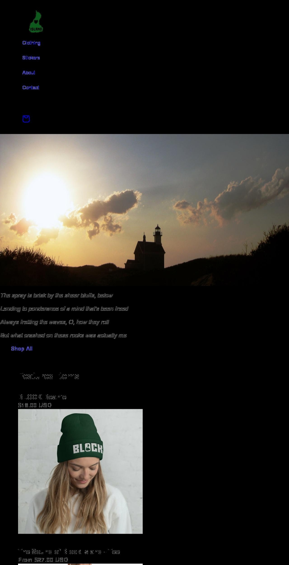 blockisland.love shopify website screenshot