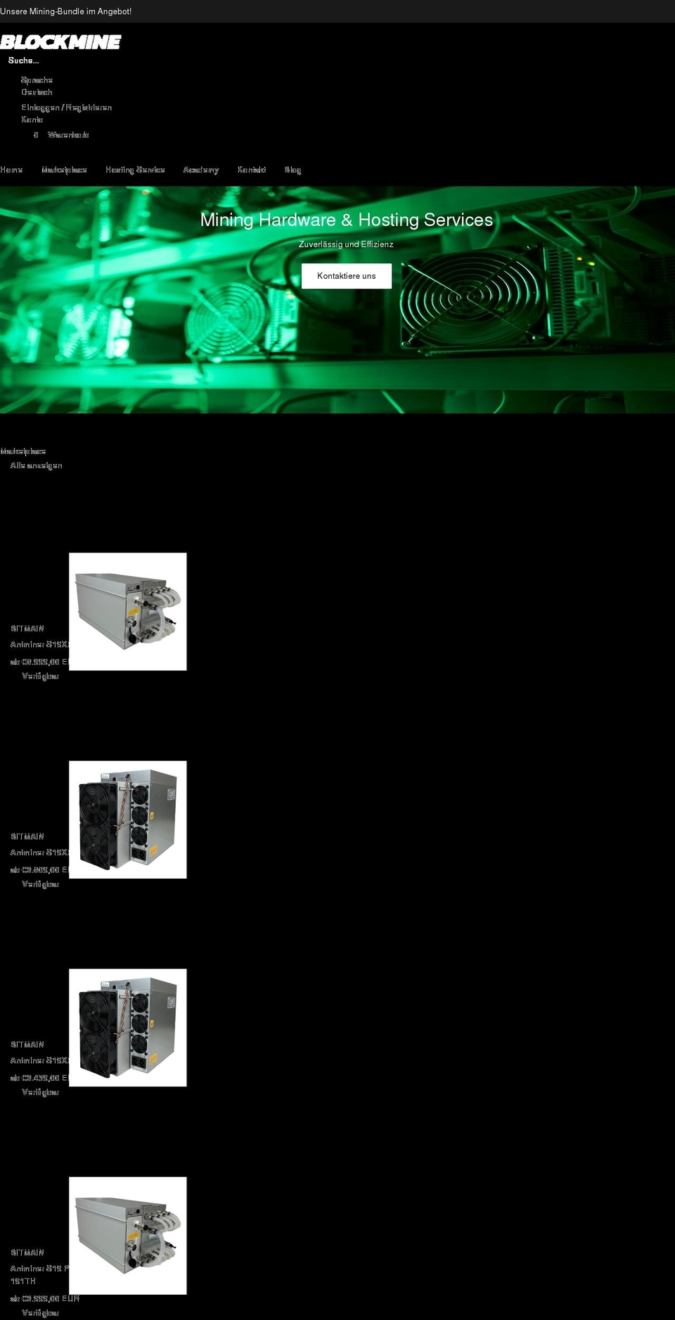blockmine.de shopify website screenshot