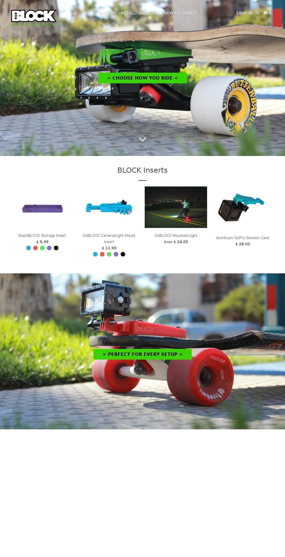 blockskateboards.com shopify website screenshot