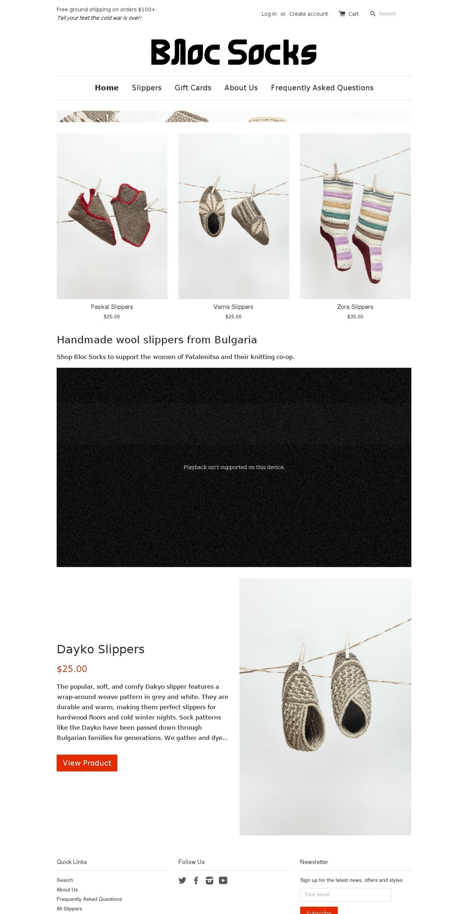 blocsocks.com shopify website screenshot