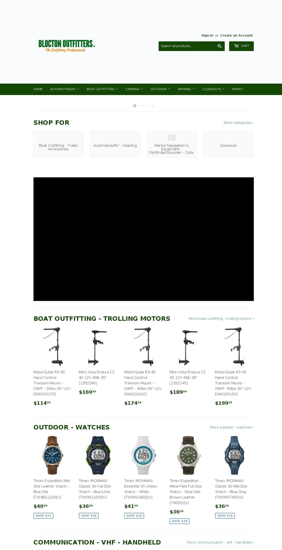 bloctonoutfitters.com — Shopify storefront screenshot